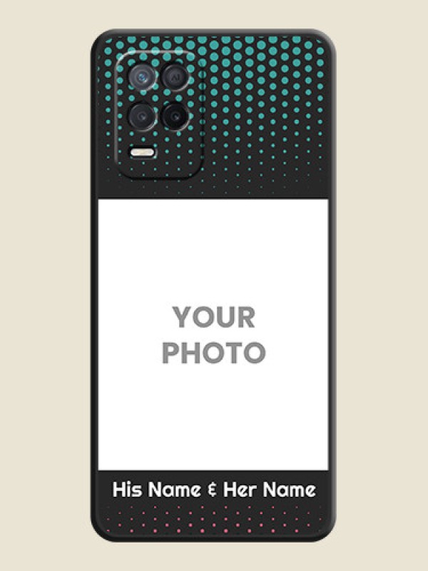 Custom Faded Dots with Grunge Photo Frame and Text on Space Black Custom Soft Matte Phone Cases - Realme 9 5G - alternate view