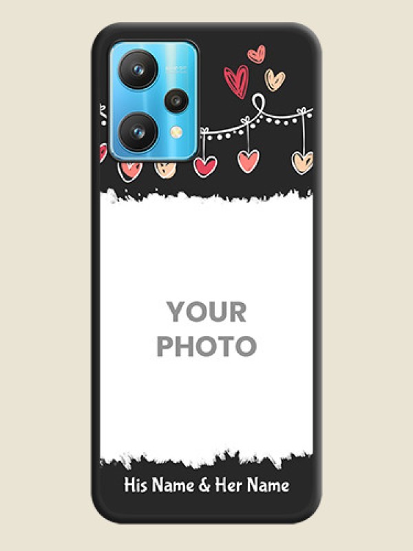 Custom Pink Love Hangings with Name on Space Black Custom Soft Matte Phone Cases - Realme 9 Pro 5G - alternate view