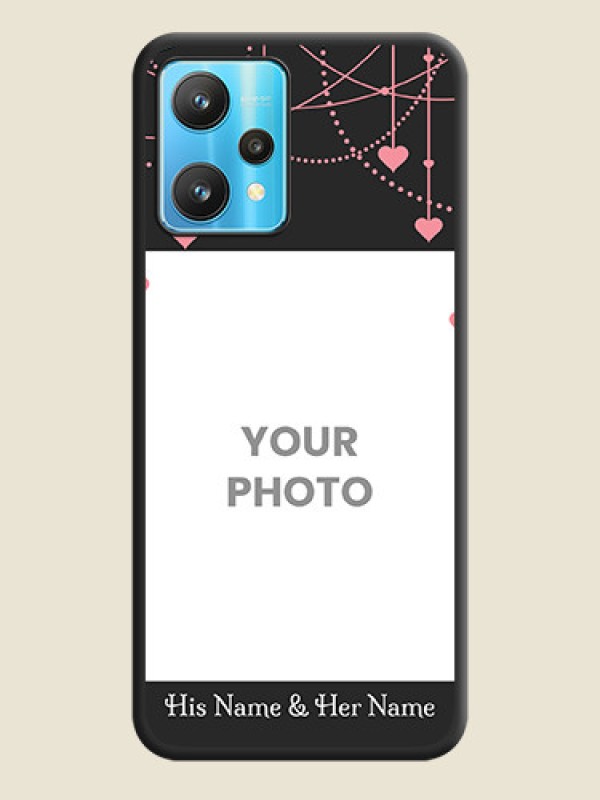 Custom Pink Love Hangings with Text on Space Black Custom Soft Matte Back Cover - Realme 9 Pro 5G - alternate view