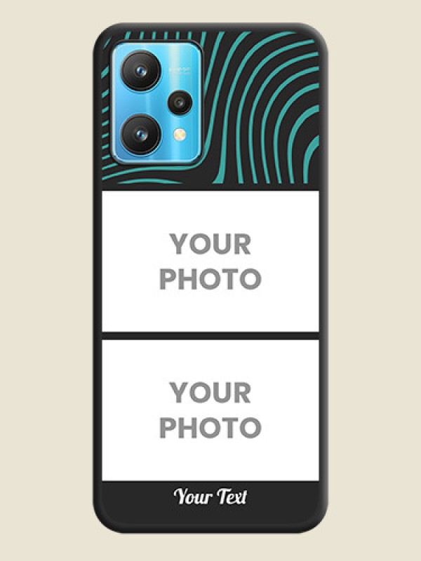 Custom Wave Pattern with 2 Image Holder on Space Black Personalized Soft Matte Phone Covers - Realme 9 Pro 5G - alternate view