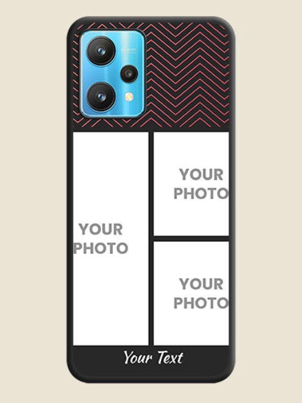 Custom Wave Pattern with 3 Image Holder on Space Black Custom Soft Matte Back Cover - Realme 9 Pro 5G - alternate view