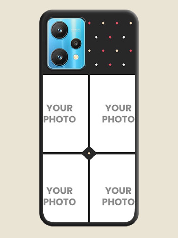 Custom Multicolor Dotted Pattern with 4 Image Holder on Space Black Custom Soft Matte Phone Cases - Realme 9 Pro 5G - alternate view