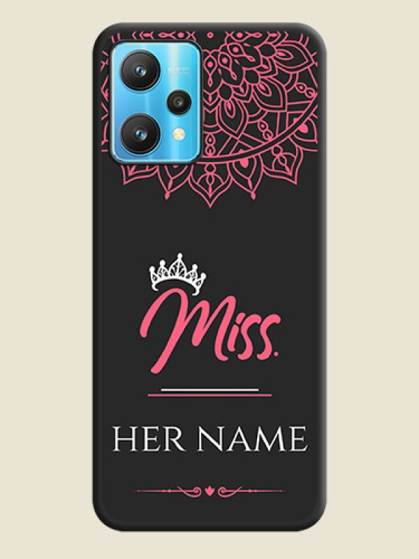 Custom Mrs Name with Floral Design on Space Black Personalized Soft Matte Phone Covers - Realme 9 Pro 5G - alternate view
