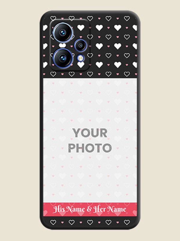 Custom White Color Love Symbols with Text Design on Photo on Space Black Soft Matte Phone Cover - Realme 9 Pro Plus 5G - alternate view