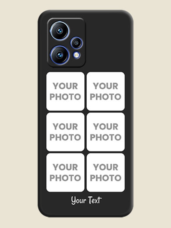 Custom Floral Art with 6 Image Holder on Photo on Space Black Soft Matte Mobile Case - Realme 9 Pro Plus 5G - alternate view