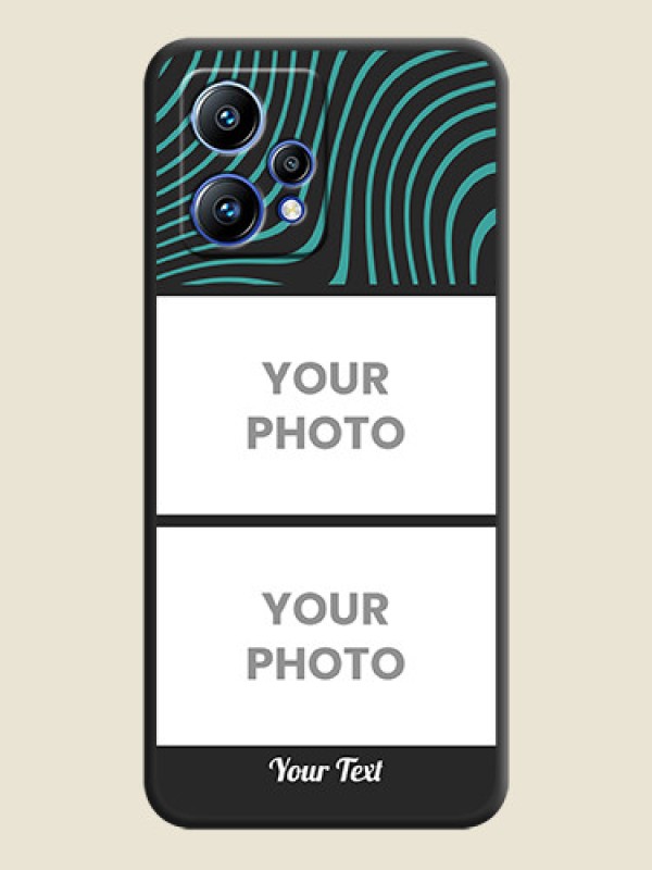 Custom Wave Pattern with 2 Image Holder on Space Black Personalized Soft Matte Phone Covers - Realme 9 Pro Plus 5G - alternate view