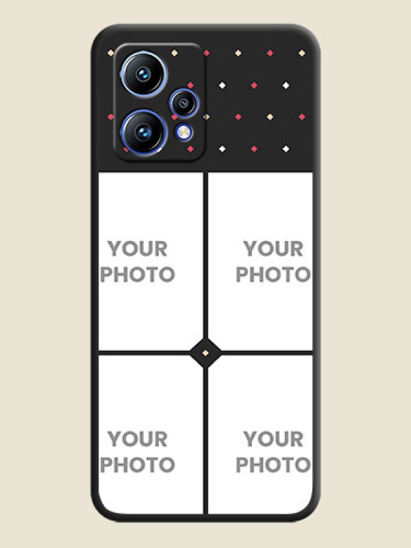 Custom Multicolor Dotted Pattern with 4 Image Holder on Space Black Custom Soft Matte Phone Cases - Realme 9 Pro Plus 5G - alternate view