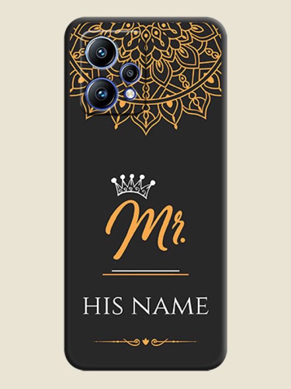Custom Mr Name with Floral Design  on Personalised Space Black Soft Matte Cases - Realme 9 Pro Plus 5G - alternate view