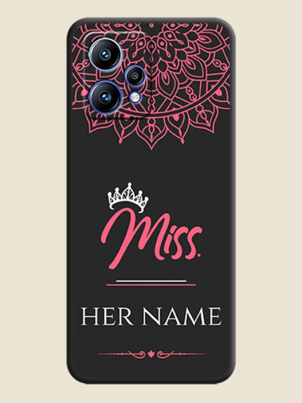 Custom Mrs Name with Floral Design on Space Black Personalized Soft Matte Phone Covers - Realme 9 Pro Plus 5G - alternate view
