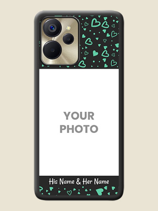 Custom Sea Green Indefinite Love Pattern on Photo on Space Black Soft Matte Mobile Cover - Realme 9i 5G - alternate view