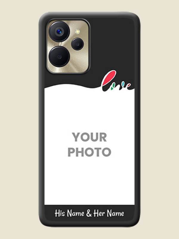 Custom Fall in Love Pattern with Picture on Photo on Space Black Soft Matte Mobile Case - Realme 9i 5G - alternate view