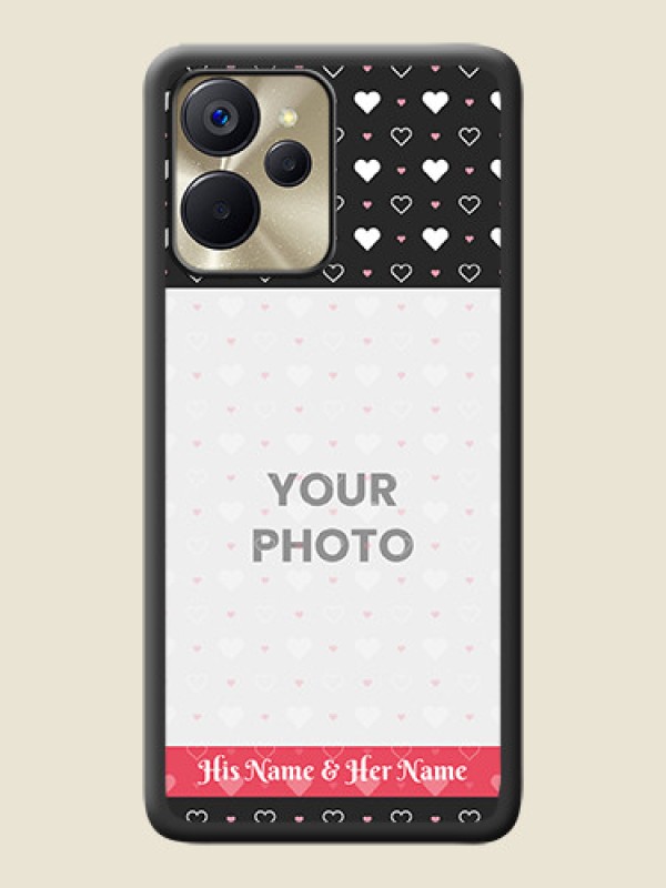 Custom White Color Love Symbols with Text Design on Photo on Space Black Soft Matte Phone Cover - Realme 9i 5G - alternate view