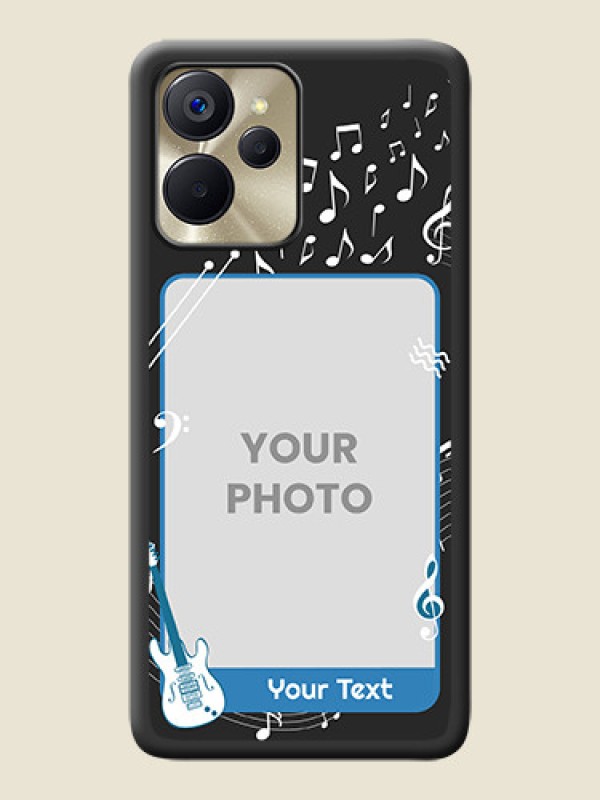 Custom Musical Theme Design with Text on Photo on Space Black Soft Matte Mobile Case - Realme 9i 5G - alternate view