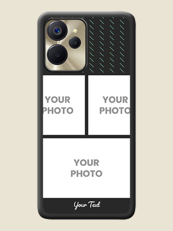 Custom Cross Dotted Pattern with 2 Image Holder  on Personalised Space Black Soft Matte Cases - Realme 9i 5G - alternate view
