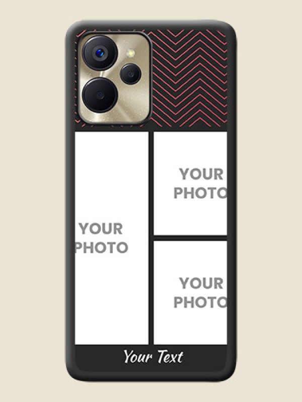 Custom Wave Pattern with 3 Image Holder on Space Black Custom Soft Matte Back Cover - Realme 9i 5G - alternate view
