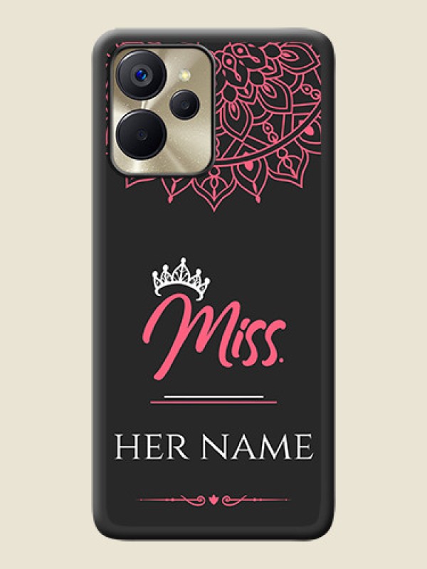 Custom Mrs Name with Floral Design on Space Black Personalized Soft Matte Phone Covers - Realme 9i 5G - alternate view