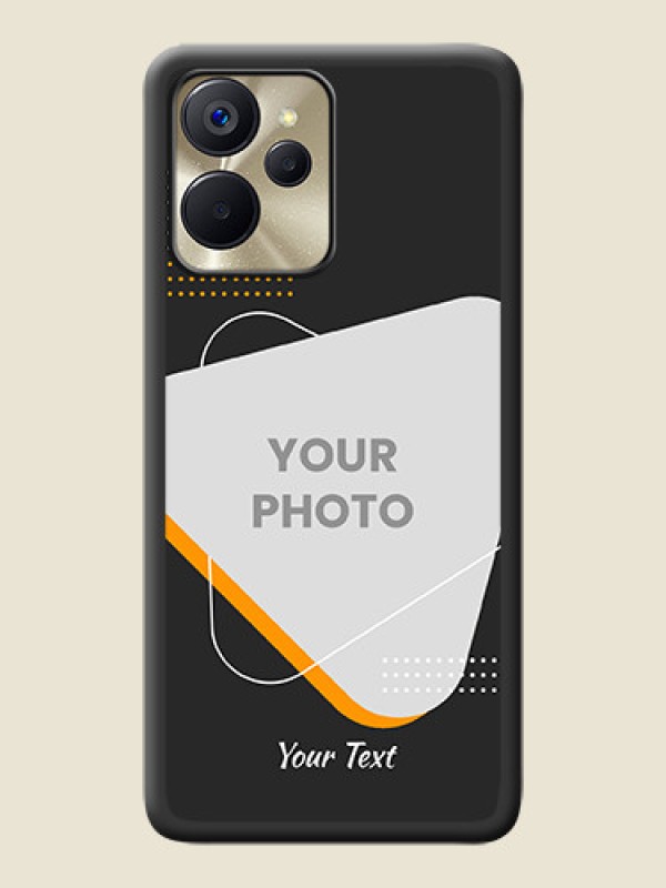 Custom Yellow Triangle on Photo on Space Black Soft Matte Phone Cover - Realme 9i 5G - alternate view
