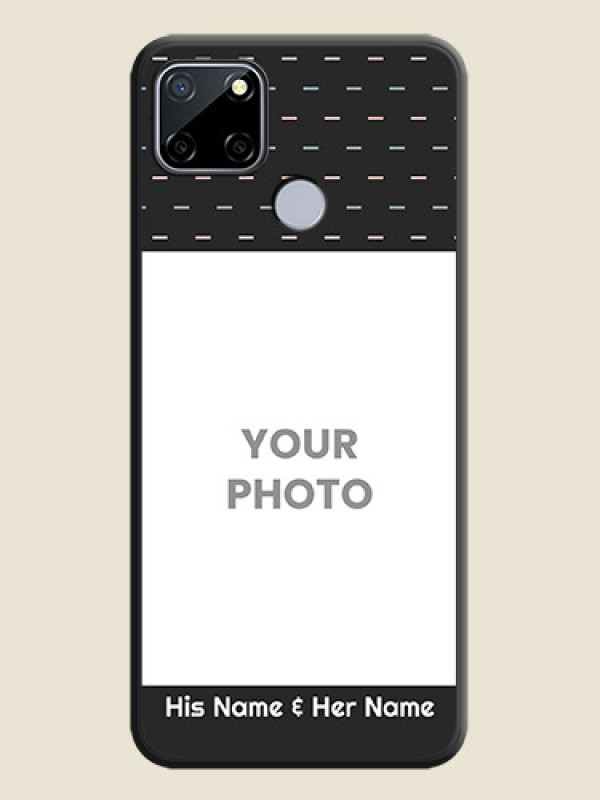 Custom Line Pattern Design with Text on Space Black Custom Soft Matte Phone Back Cover - Realme C12 - alternate view