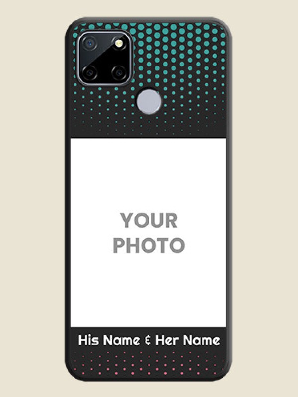 Custom Faded Dots with Grunge Photo Frame and Text on Space Black Custom Soft Matte Phone Cases - Realme C12 - alternate view