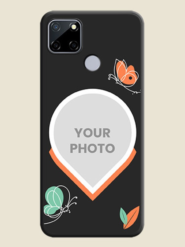 Custom Upload Pic With Simple Butterly Design On Space Black Personalized Soft Matte Phone Covers -Realme C12 - alternate view