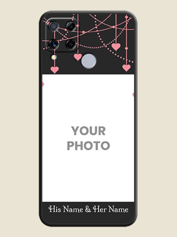 Custom Pink Love Hangings with Text on Space Black Custom Soft Matte Back Cover - Realme C15 - alternate view
