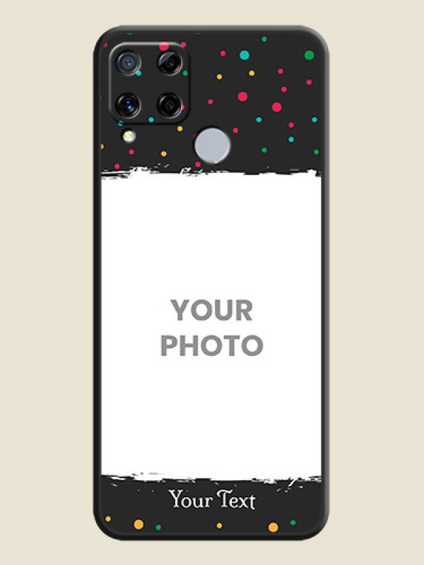 Custom Multicolor Dotted Pattern with Text on Space Black Custom Soft Matte Phone Back Cover - Realme C15 - alternate view