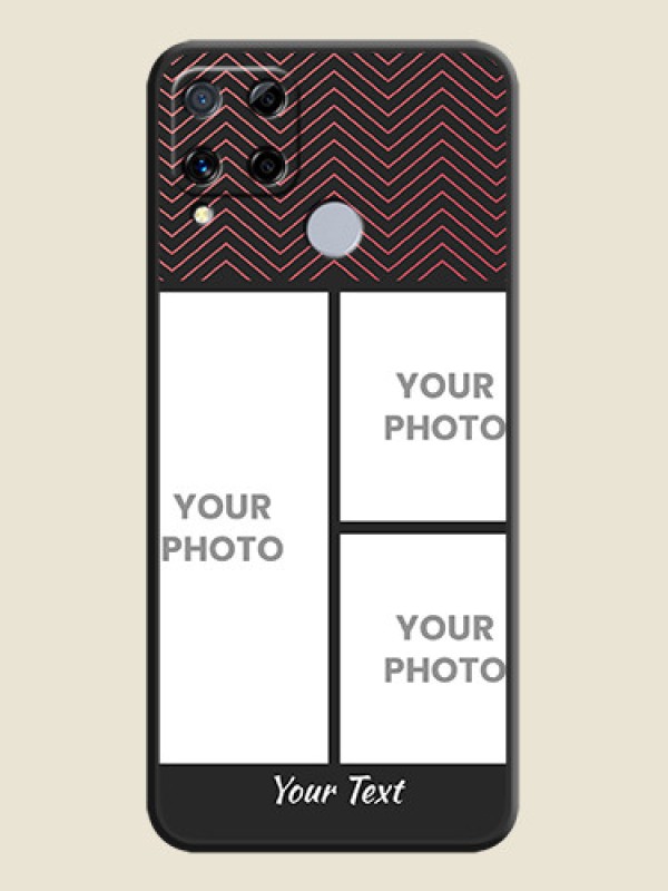 Custom Wave Pattern with 3 Image Holder on Space Black Custom Soft Matte Back Cover - Realme C15 - alternate view