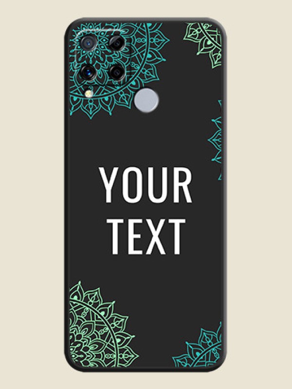 Custom Your Name with Floral Design on Space Black Custom Soft Matte Back Cover - Realme C15 - alternate view