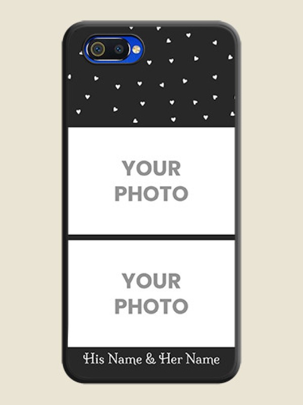 Custom Miniature Love Symbols with Name on Space Black Custom Soft Matte Back Cover - Realme C2 - alternate view