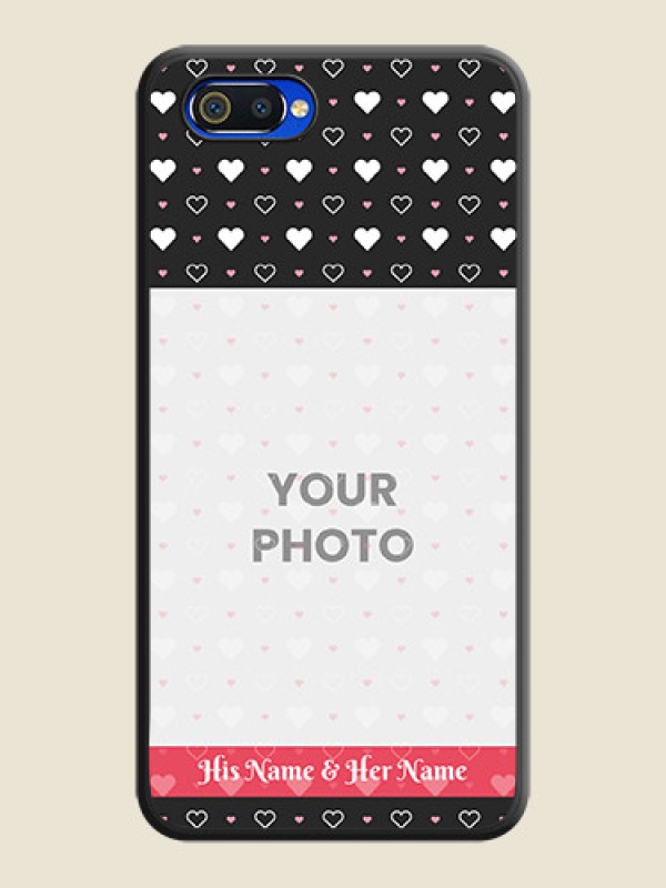 Custom White Color Love Symbols with Text Design on Photo on Space Black Soft Matte Phone Cover - Realme C2 - alternate view