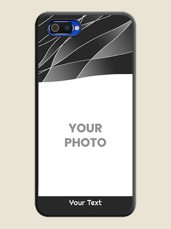 Custom Mixed Wave Lines on Photo on Space Black Soft Matte Mobile Cover - Realme C2 - alternate view