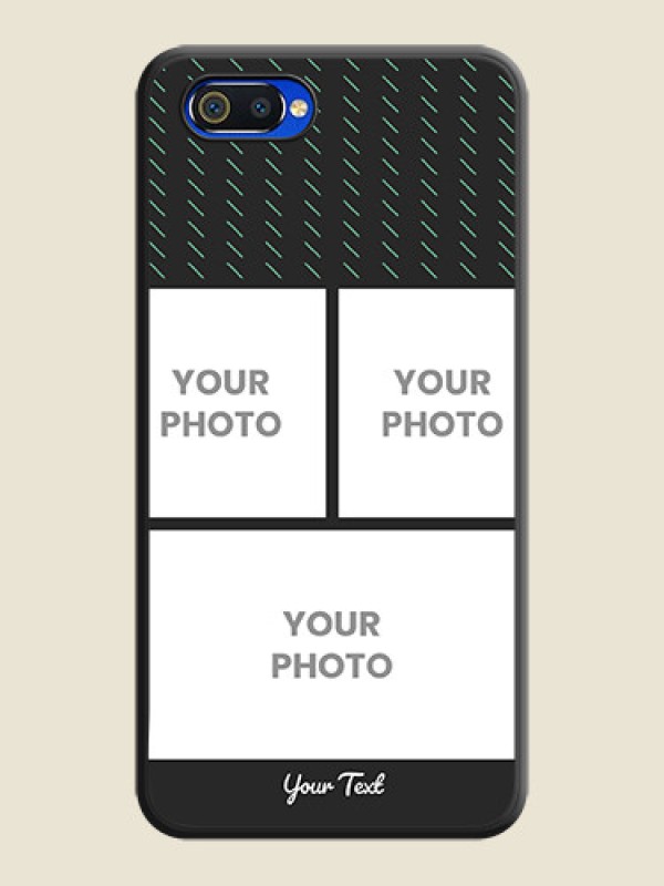 Custom Cross Dotted Pattern with 2 Image Holder  on Personalised Space Black Soft Matte Cases - Realme C2 - alternate view