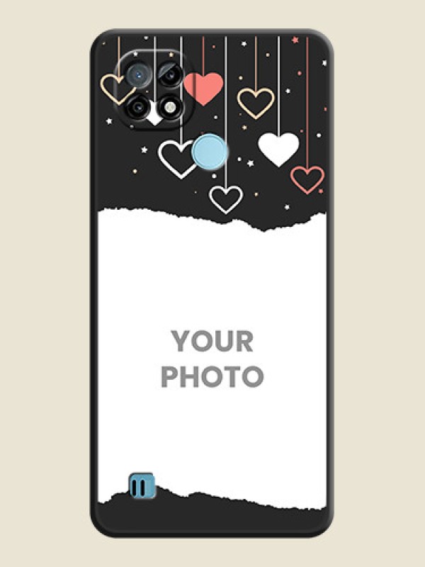 Custom Love Hangings with Splash Wave Picture on Space Black Custom Soft Matte Phone Back Cover - Realme C21 - alternate view