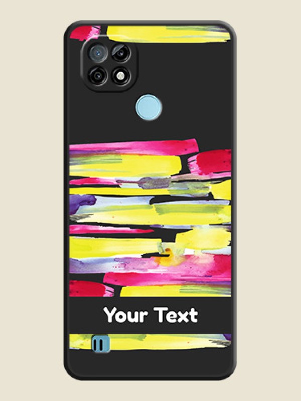 Custom Brush Coloured on Space Black Personalized Soft Matte Phone Covers - Realme C21 - alternate view