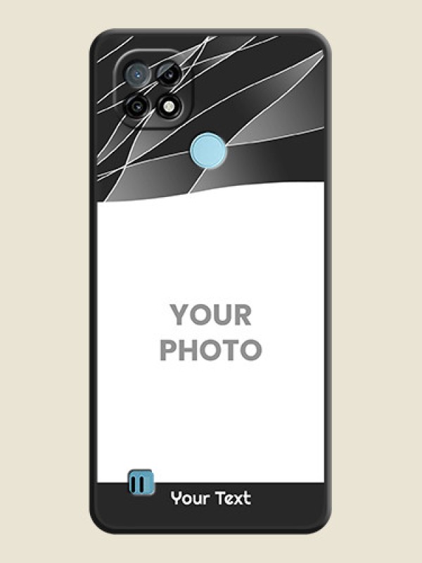 Custom Mixed Wave Lines on Photo on Space Black Soft Matte Mobile Cover - Realme C21 - alternate view