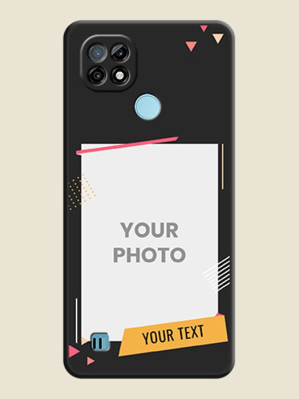Custom Photo Frame with Triangle Small Dots on Photo on Space Black Soft Matte Back Cover - Realme C21 - alternate view