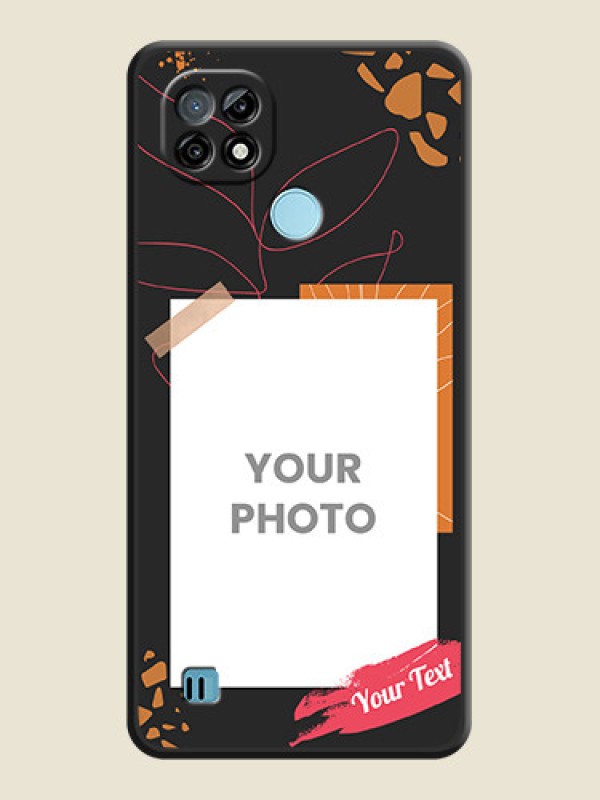Custom Orange Photo Frame on Space Black Custom Soft Matte Phone Back Cover - Realme C21 - alternate view