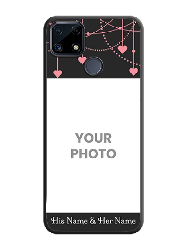 Custom Pink Love Hangings with Text on Space Black Custom Soft Matte Back Cover - Realme C25 - alternate view