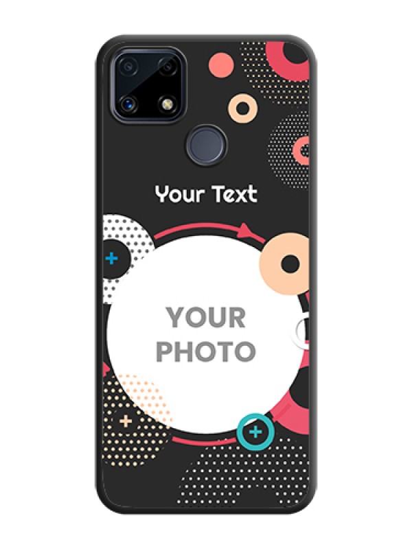 Custom Multicoloured Round Image on Personalised Space Black Soft Matte Cases - Realme C25 - alternate view