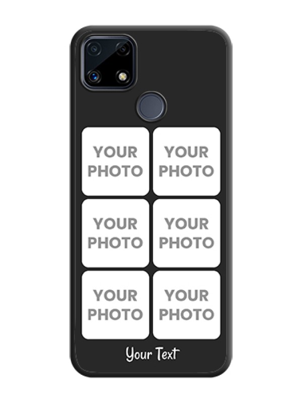 Custom Floral Art with 6 Image Holder on Photo on Space Black Soft Matte Mobile Case - Realme C25 - alternate view