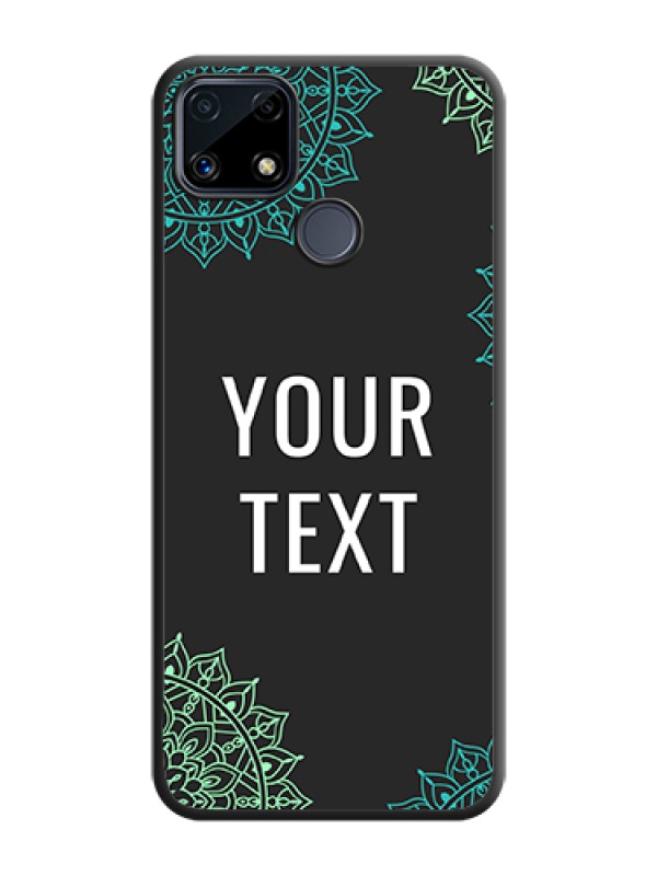 Custom Your Name with Floral Design on Space Black Custom Soft Matte Back Cover - Realme C25 - alternate view