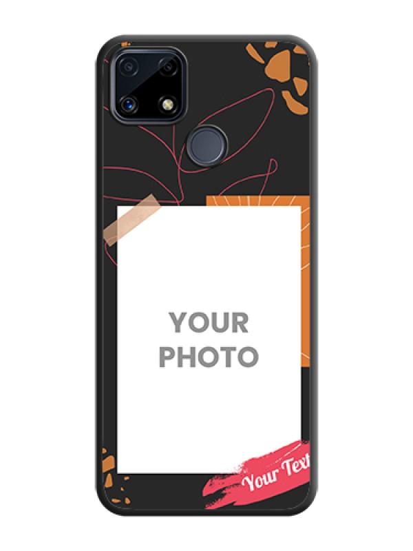 Custom Orange Photo Frame on Space Black Custom Soft Matte Phone Back Cover - Realme C25 - alternate view