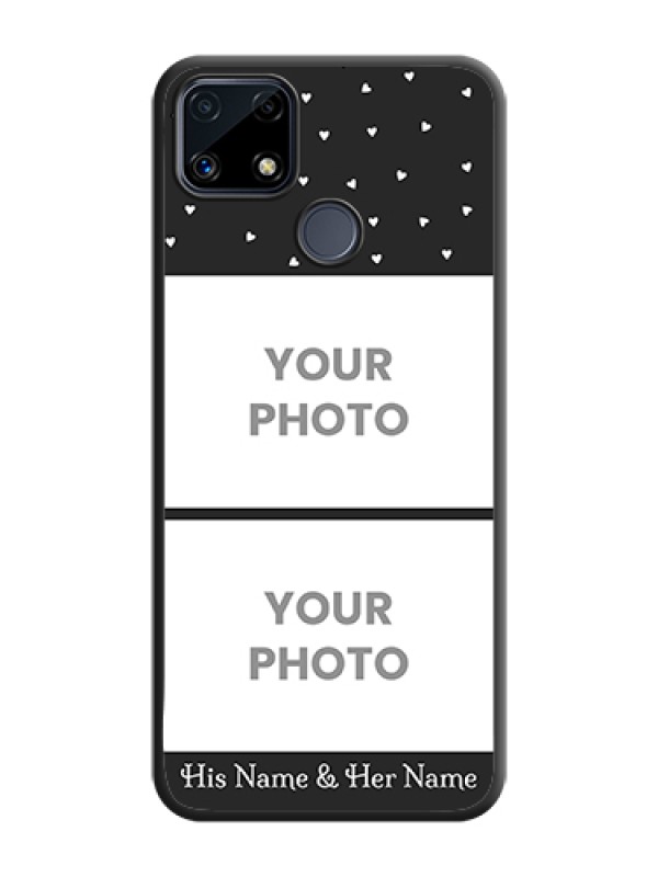 Custom Miniature Love Symbols with Name on Space Black Custom Soft Matte Back Cover - Realme C25s - alternate view