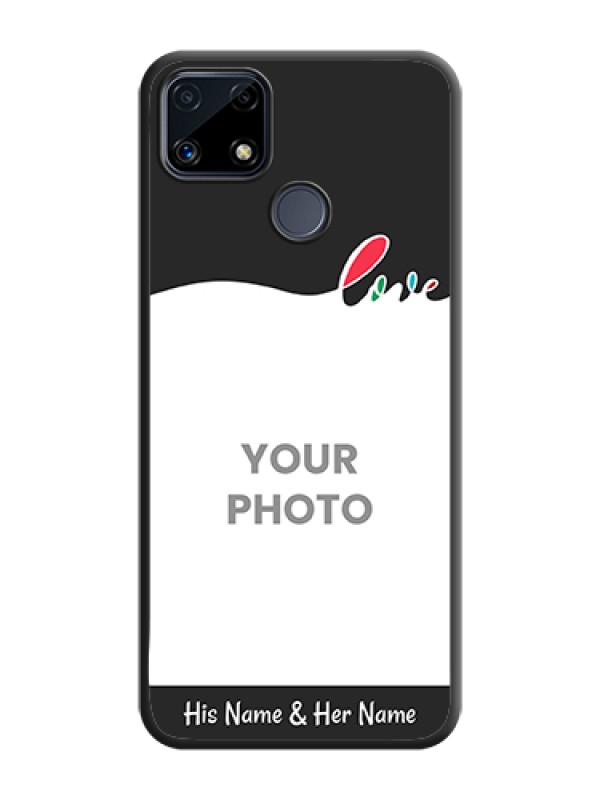 Custom Fall in Love Pattern with Picture on Photo on Space Black Soft Matte Mobile Case - Realme C25s - alternate view