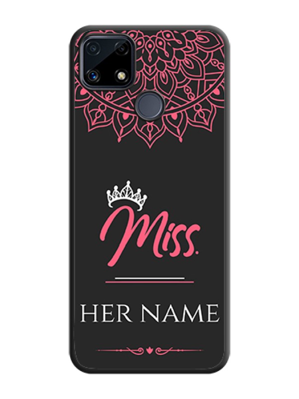 Custom Mrs Name with Floral Design on Space Black Personalized Soft Matte Phone Covers - Realme C25s - alternate view