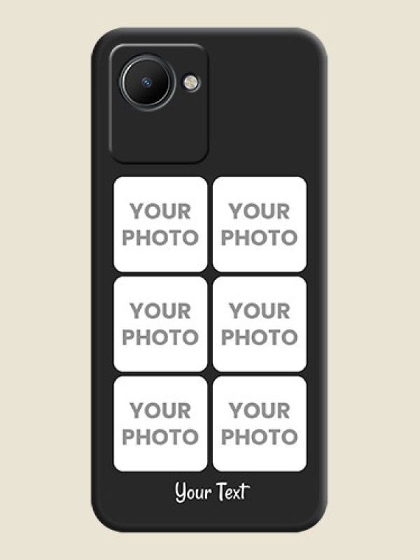 Custom Floral Art with 6 Image Holder on Photo on Space Black Soft Matte Mobile Case - Realme C30 - alternate view