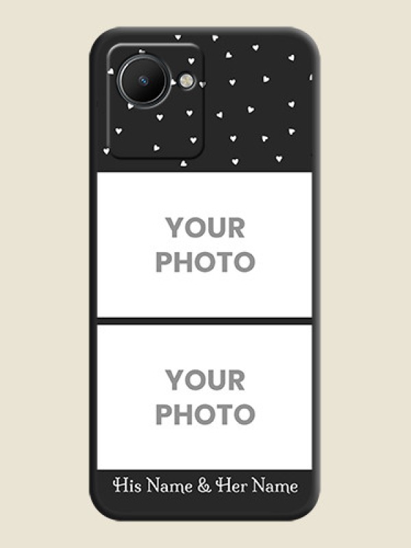Custom Miniature Love Symbols with Name on Space Black Custom Soft Matte Back Cover - Realme C30s - alternate view