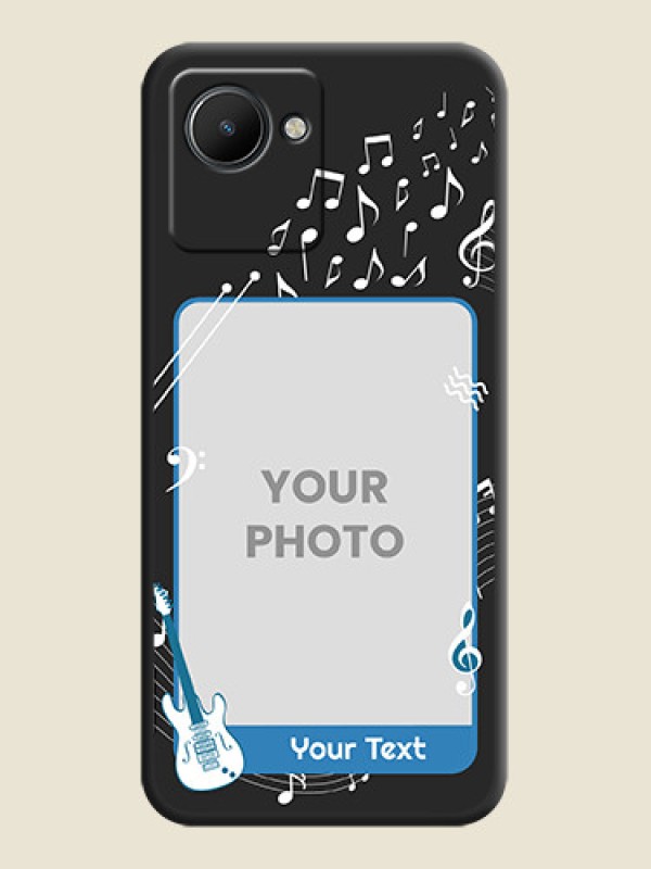 Custom Musical Theme Design with Text on Photo on Space Black Soft Matte Mobile Case - Realme C30s - alternate view