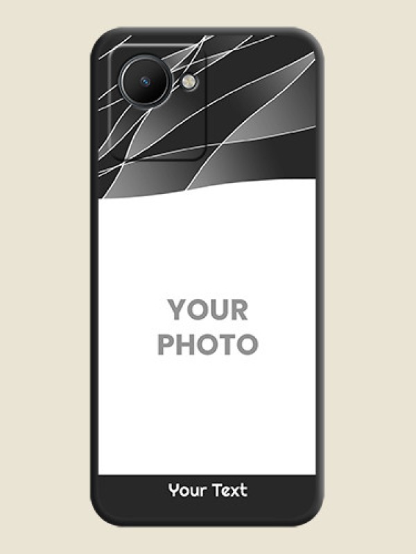 Custom Mixed Wave Lines on Photo on Space Black Soft Matte Mobile Cover - Realme C30s - alternate view