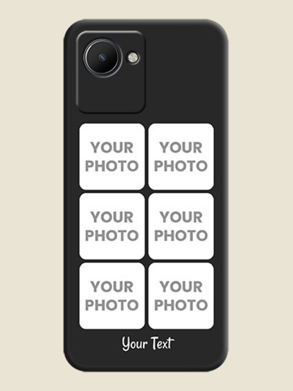 Custom Floral Art with 6 Image Holder on Photo on Space Black Soft Matte Mobile Case - Realme C30s - alternate view